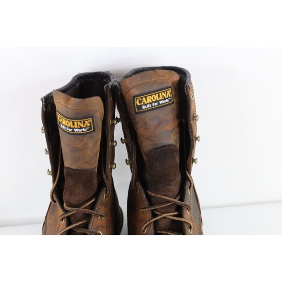 Vintage 90s Carolina Boots Mens 11.5 2E Waterproof Leather Logger Boots Brown main image 12